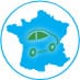 Voiture verte sur carte de France